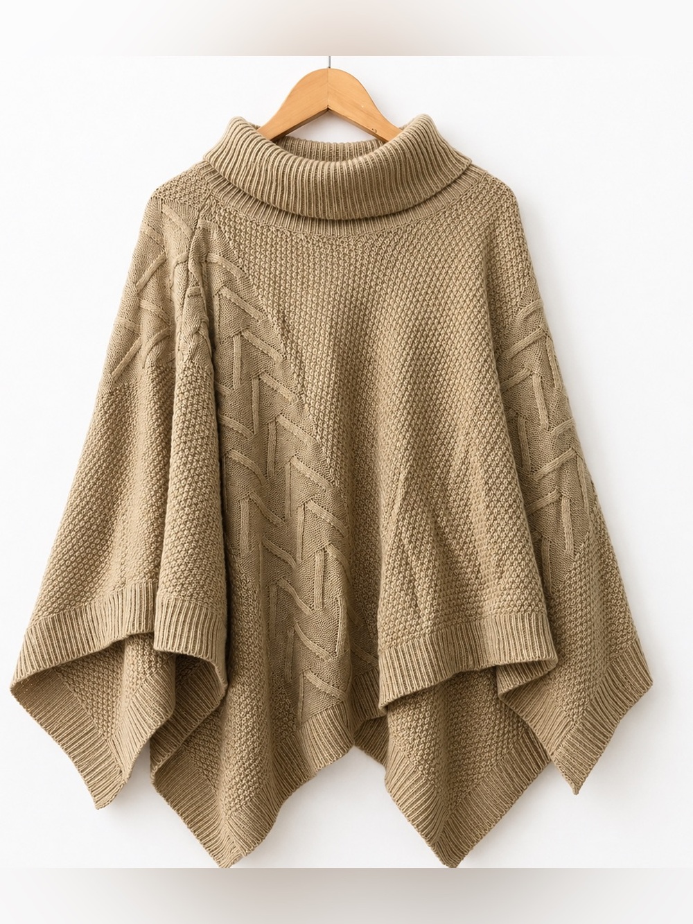 Simplee Camel Knit Poncho Sweater, OS, EXCELLENT CONDITION